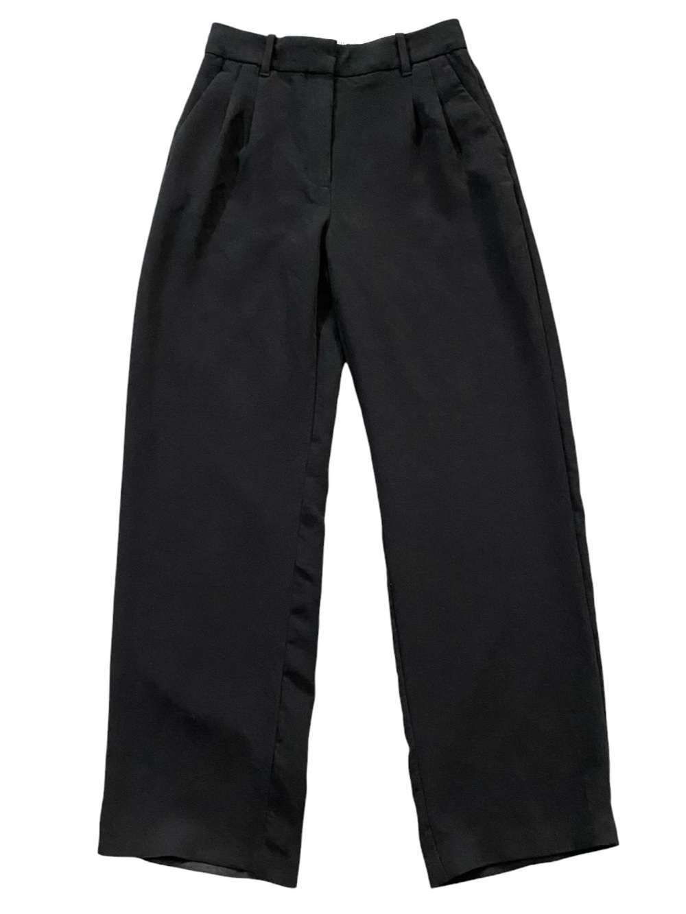 Aritzia Wilfred Effortless Pants Black Crepette High Rise Wide Leg Size 2 - Picture 2 of 16
